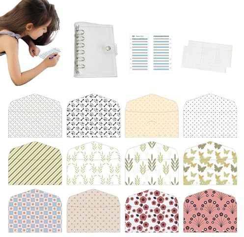 Budget Pengafack | 12 stycken Budget Storage Kit A6, Portfölj med pengaskar, för förvaring, kvitton, , checkar, valutor, kvinnor, barn, vuxna, familj