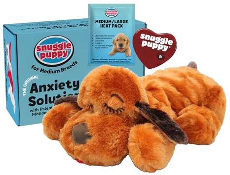 Snuggle Puppy Original Heartbeat Puppy Toy with Real-Feel Pulse and Heat Pack, Plush Comfort Dog Toy for Crate Training, First Nights, and Sleep