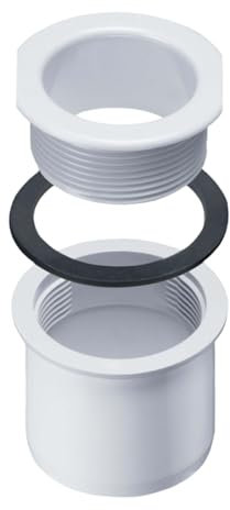 INEFA Ablaufstutzen zum Schrauben für Kastenrinne, PVC NW68/DN50 Weiß Einhangstutzen Dachrinnenzubehör, einfache Montage, Made in Germany