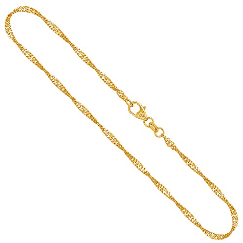 Goldkette Damen 585 Echtgold – Singapurkette 2.2 mm Gelbgold 333 375 750