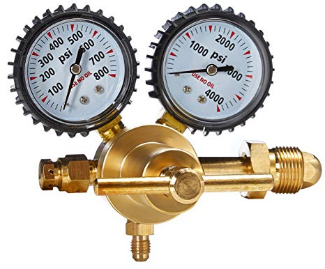 SPARC Premium Nitrogen Regulator HVAC LIFETIME USA Warranty 0-600PSI Delivery Pressure - Brazing Purging Testing - CGA580 Inert Gas Helium Argon