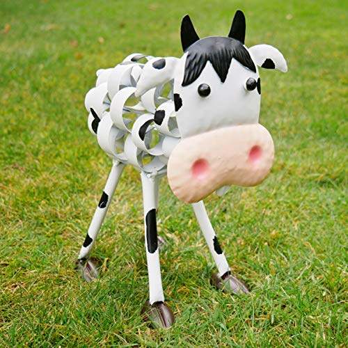 Darthome Vintage Metal Garden Cow Farm Animal Lawn Patio Sculpture Figure Statue Ornament