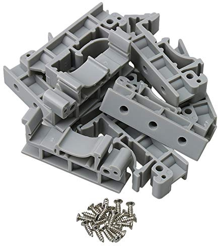 BQLZR DIN-Schienen-Adapter-Set, 4,2 x 1 x 1,8 cm, graue Kunststoff-Leiterplatten-Montagehalterung zur Befestigung und Fixierung von Leiterplatten oder elektronischen Schaltanlagen, 10-teilig