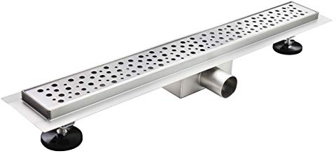 Duschrinne 120 cm Bodenablauf Duschablauf aus Edelstahl sehr flach Größen 50cm – 120cm Model R5 Tropfen