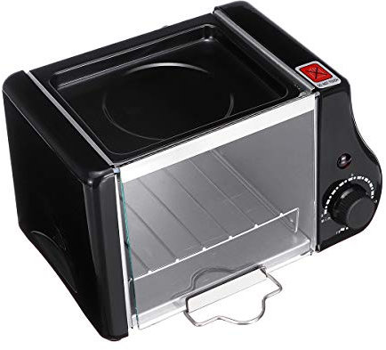 TuToy Mini Four Électrique 1.5L Pain Grille-Pain Cuisson Poêle À Frire Oeufs Cuisine Omelette