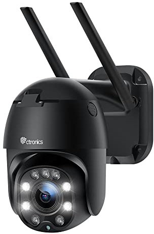 Ctronics 5X Optischer Zoom Überwachungskamera Aussen WLAN, PTZ Dome WiFi IP Kamera Outdoor mit Mensch Bewegungsmelder, Automatische Verfolgung, 30m Nachtsicht in Farbe, 2-Wege-Audio, IP66 Wasserdicht