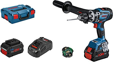 Bosch Professional 18V System BITURBO Akku Schlagbohrschrauber GSB 18V-150 C (max. Drehmoment 150 Nm, inkl. 2x Akku ProCORE18V 8.0Ah, Schnellladegerät GAL 1880 CV, , Leiterclip, Einlage, L-BOXX)