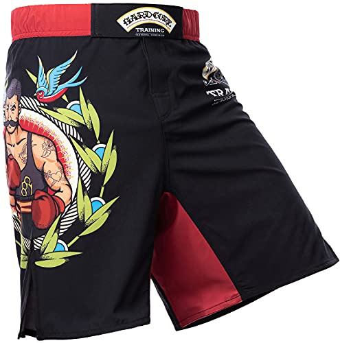 Hardcore Training Fight Shorts Uomo Pantaloncini da Combattimento Arti Marziali MMA BJJ Boxe Muay Thai Grappling Fitness No Gi