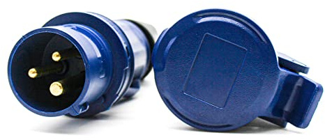 DOJA Industrial | PACK TOMA 220V MACHO Y TOMA 220V HEMBRA | 16A 2P+T (3 polos) | Enchufes Macho + Enchufes Hembra | Enchufe Industrial 3 Pines Monofásico | Enchufes Industriales Adaptador Cetac