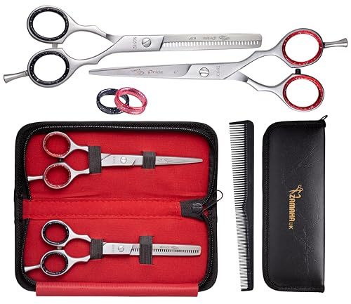 ZAMAHA - Forbici professionali da parrucchiere, forbici per capelli per mancini, 15,2 cm, forbici da taglio e diradamento forbici)