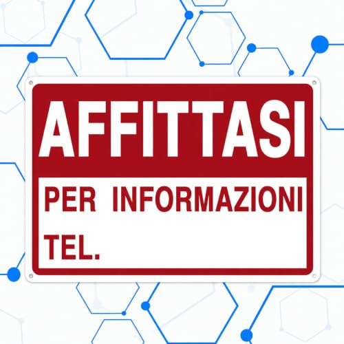 Nitek Cartel de alquiler de PVC 30 x 20 cm – Cartel autoadhesivo, Sign, Schild | Impermeables Lavables, Hogar, Local Comercial, Garaje, Almacenamiento