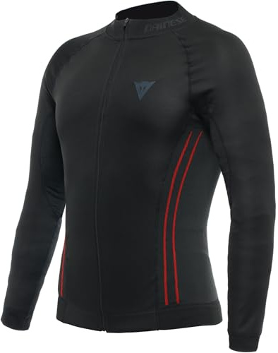 Dainese No Wind Thermo LS, Motorrad Thermounterhemd Funktionsshirt Langarm Atmungsaktiv, Herren, Schwarz/Rot, L