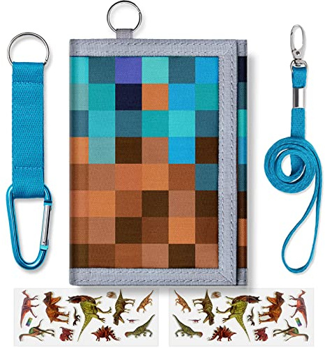 Yollber Kids Wallets for Boys With Coin Pocket for Kids Ages 4-8, Toddler Trifold Wallet for Boys With 9 Card Holders,Novelty Wallet for Childrens Birthday Gifts