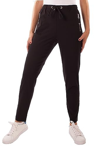 stylx Damen Chinohose Schlupfhose Damen Stretch Hose leichte Hose Gr.36-54 mit elastischem Bund, mit Kordelzug,