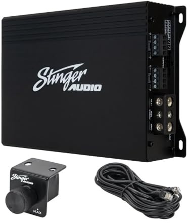 Stinger Audio MT-600.4 Compact Digital Class D 4-Channel 1000W RMS Car Audio Amplifier with Bass Knob Remote Control, HEXFET MOSFET, High/Low Pass Filter & Crossover Multiplier