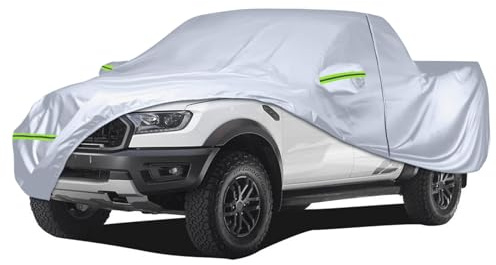 Autoabdeckung Wasserdicht für Ford Ranger Toyota Hilux Nissan Navara | Vollgarage Autoplane für VW Amarok Benz X-Class Fiat Fullback, Double Cab Pickup Abdeckplane, für Regen Sonne Staub UV-Schutz