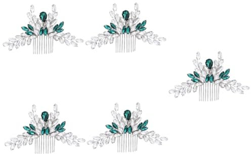 MAGICLULU 5st Brautkamm Brauthaarnadeln Haarkamm Mit Strass Haarschmuck Haarkämme Stift Hochzeitskopfschmuck Braut Haareinsatz Kamm Grün Die Seite Strasssteine Tischgesellschaft Zubehör