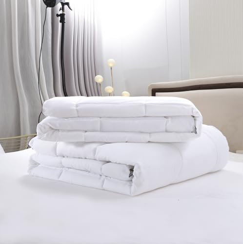 NORA HOME Piumone King Size 4 Stagioni 260x240. Set 2 Piumone Fibra 3D al Tocco di Piuma. 3 in 1 (125+250=375 gr/m²). Livello Termico fino a 4.5/5. Finitura con Doppia Cucitura e Bordatura - DUO