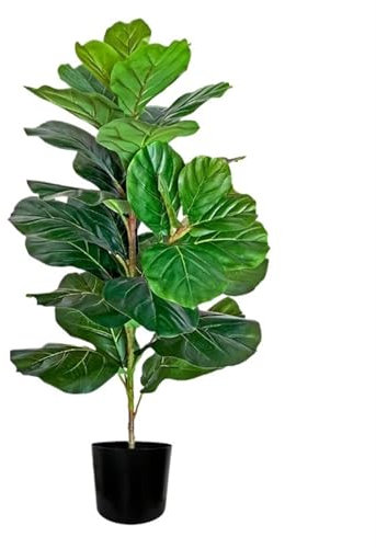 Dekorativa Konstgjorda Växter Konstgjord Fiolblad Fikonträd 3 Ft Konstgjord Träd, Ficus Lyrata Faux Trees För Hemmakontoret Konstgjort Träd Stor