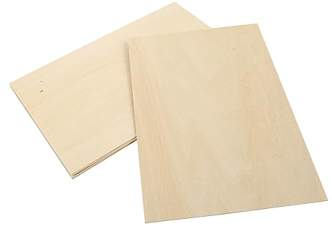 SHINEOFI 5pcs Beige Unfinished Basswood Wood Slices for Crafting, Strong Toughness and Not Easy to Crack, for DIY Wood Art, Model Making and Pyrography Projects