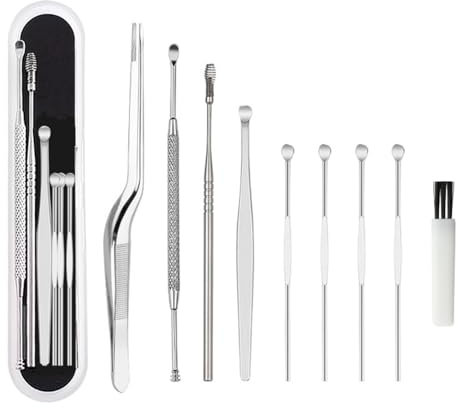 minkissy 1 Set of Ear Wax Removal Kit - 6 Pcs Stainless Steel Ear Wax Removal Tool with Storage Box - Reusable Ear Earwax Removal Kit for Adults & Children