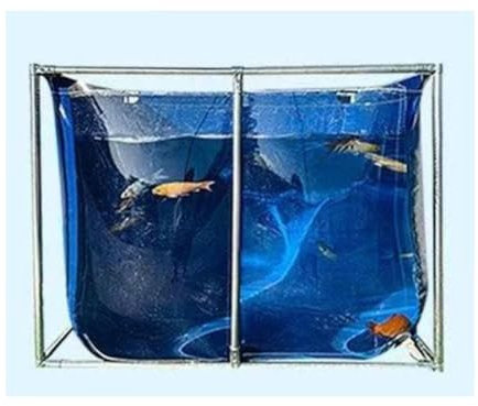 Aufstellpool, transparenter Fischteich, Zuchtbeobachtung, Wasserspeicher für den Außenbereich, zum Spielen mit Wasser, mit Abfluss, mehrere Größen zur Auswahl (Farbe: Blau, Größe: 180 x 100