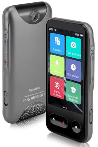Gugxiom 4 inches screen Language Translator Device,Support 138 Languages Two Way Real-time Translator Device,Offline/Online/Photo Translation Devices for Travel
