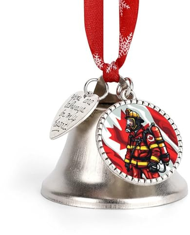 Pompiere Vigile del Fuoco Bandiera Canada Divertente Campana di Natale Ornamento Novità Stampato Albero di Natale Appeso Decorazione