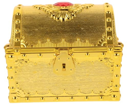 Toyvian Retro Treasure Chest Coin and Girls Jewelry Chest Treasure Storage Box Props Classroom Educational Toy