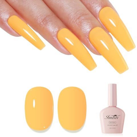 Imtiti Smalto Semipermanente Unghie Arancio, Smalti Semipermanenti Per Unghie Giallo Arancio Primavera Estate Smalto Gel Unghie UV French Gel Nail Polish UV Led Soak Off 10ml