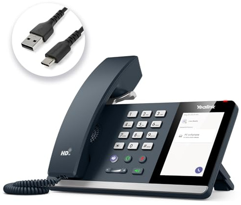 Yealink MP45 Microsoft Teams Certified USB Desk Phone,Cost-Effective Alternative to MP50,NOT SIP/VoIP Phone | Plug&Play via USB-A/C Cable | Powered by Computer | Dedicated for Teams & Skype