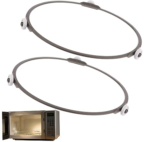 Lot de 2 anneaux de rechange pour plaque tournante pour micro-ondes de 18,8 cm - Résistant à la chaleur - Avec rouleaux de 1,4 cm pour plaque en verre - Anneau de rechange pour micro-ondes - Taille M