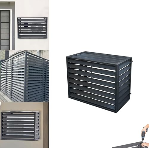 Ywanwj Protector Aire Acondicionado Exterior Aluminio Soporte Para Plantas Marco Exterior Cubierta Persianas Estante Para Plantas