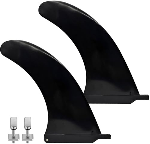 Anfyko 9 Zoll Universal Fit Longboard & SUP Single Finne – Center Fin für Surfboard Paddleboard (Glasfaserverstärktes Nylon, Werkzeuglos) – Anfänger bis Profi-Surfer (2 Stück)