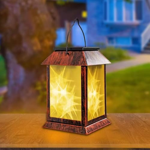 Solarlaterne für Außen, 2 Lichtmodi, Solarlaternen mit Boden Stecken, Solarbetrieben & USB-C Wiederaufladbare, IP65 Wasserdicht Metall Hängend Solarlampen für Außen Garten