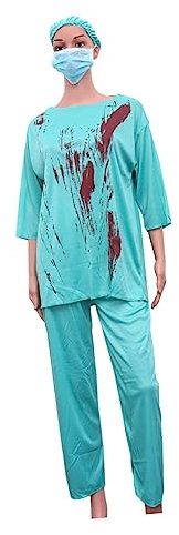 Homoyoyo Doktor Kostüm Halloween Für Erwachsene Gruseliges Cosplay Outwear Unisex Für Halloween-performance-requisiten Und Kostümpartys