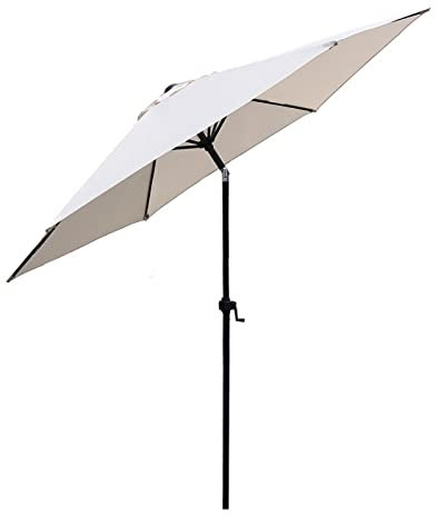 SBCGFY Ombrellone da Giardino da 1,8 m/6 Piedi, da Esterno, con inclinazione a Pulsante/manovella, 6 Stecche in Ferro, per Giardino, Piscina, Prato, Cortile