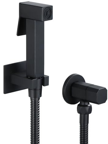 TYMYW Toilet Bidet Sprayer Kit Handheld Wall-Mounted Toilet Douche Shower Spray with 1.5M Shower Tube for Bathroom Black