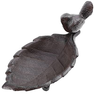 TOYANDONA Comedero para Pájaros de Hierro Fundido Cuenco Decorativo para Jardín Bandeja de Almacenamiento para Pájaros para Jardín o Patio