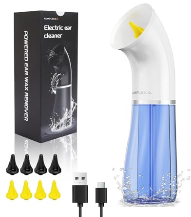Lumiflexa Ohrenreiniger,Ohrenschmalz Entferner 250ML Integriertes Doppeltankdesign,4 Reinigungsmodelle,Typ-C Laden,8 Eigene Ohrstöpsel,IPX7 Für Sicheres und Effektives Ohren Reinigen System(Weiß)
