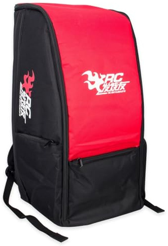 RC Car Bag, Waterproof RC Backpack, RC Car Storage with PP Board Support and Multi Pockets for Tools & Accessories for Axial SCX10 Capra & TRX4 TRX6 1/10 Scale RC Crawler Buggy Monster Truck (Red)