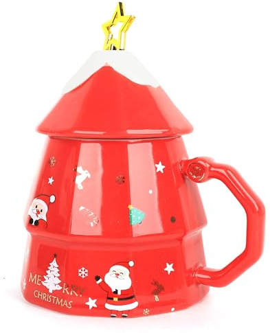 JIAHG Süße Kaffeetasse Kaffeebecher Keramik Weihnachtstasse Weihnachtsbecher Schneemannbecher Weihnachtsmann Teetasse Milchtasse für Heiß- & Kaltgetränke