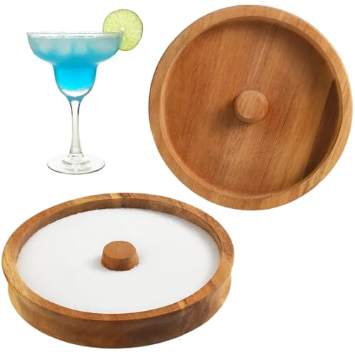 Margarita Salt Rimmer, Wood Glass Rimmer for Drinks, Cocktail Accessories for Drinks, Spicy Margarita Salt, Cocktail Garnish Set, Salt Rimmer for Margaritas