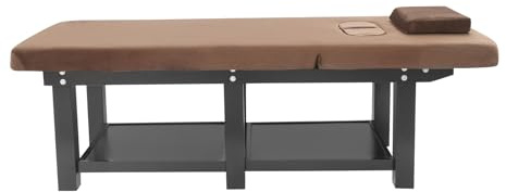 C-Juzarl Massagetisch 190x80x62cm Massage Comfort Massageliege aus Holz, Massagebank-Sechsbeinige Stütze, Massagebett für Spa, Salon (Samtstoff, Braun)