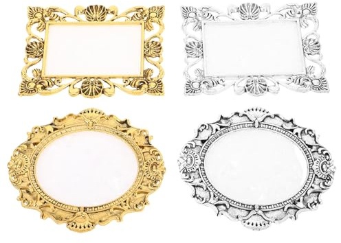 ERINGOGO 4 Pièces Palette de Mélange pour Manucure Vintage Résine Plateau de Mixage de Couleurs Robuste et Facile à Nettoyer Accessoire Polyvalent pour Salon Ongles et Photographie