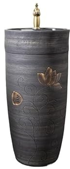 Bathroom Sink Ceramic Pedestal Basin Outdoor Garden Washbasin Freestanding Lavabo Stylish Bathroom Fur with Sink & Elegant Design for Home & Garden