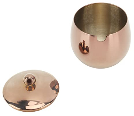 Chrees Exquisito Azucarero de Acero Inoxidable con Tapa para Restaurante de Cocina, Capacidad de 350 G, Fácil de Limpiar, para Cafetería de Hotel Familiar (oro rosado)