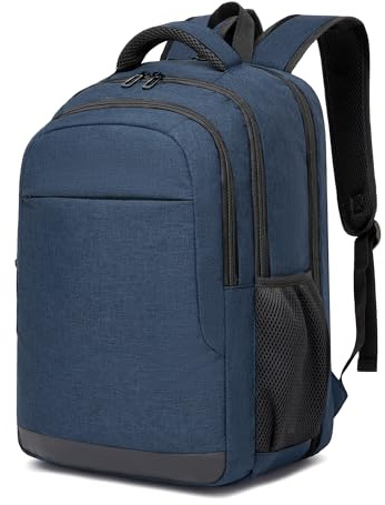 Shavont Mochila Portátil 15,6 Pulgadas Hombre Mujer, Mochila Trabajo con Compartimento PC Apertura Completa, Ligera Antirrobo para Viaje Oficina Universidad Diario (Azul Marino)