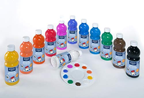 Lefranc Bourgeois - Gouache líquido lavable 12 x 500 ml, Multicolor