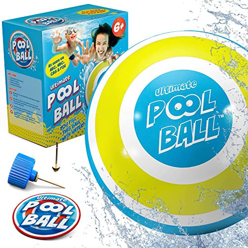 Activ Life Ultimate Pool Ball, Fill It with Water for Underwater Swimming Pool Games, Passing, Dribbling, Diving Fun Toys for Boys & Girls Aged 6-14, Summer Gifts, Beach Trips, 6 inches, Yellow/Cyan